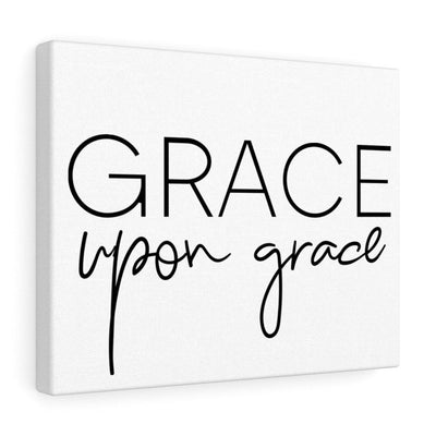 Scripture Canvas Grace Upon Grace Christian Wall Art Meaningful Home Decor Gifts Unique Housewarming Gift Ideas Framed Prints, Canvas
