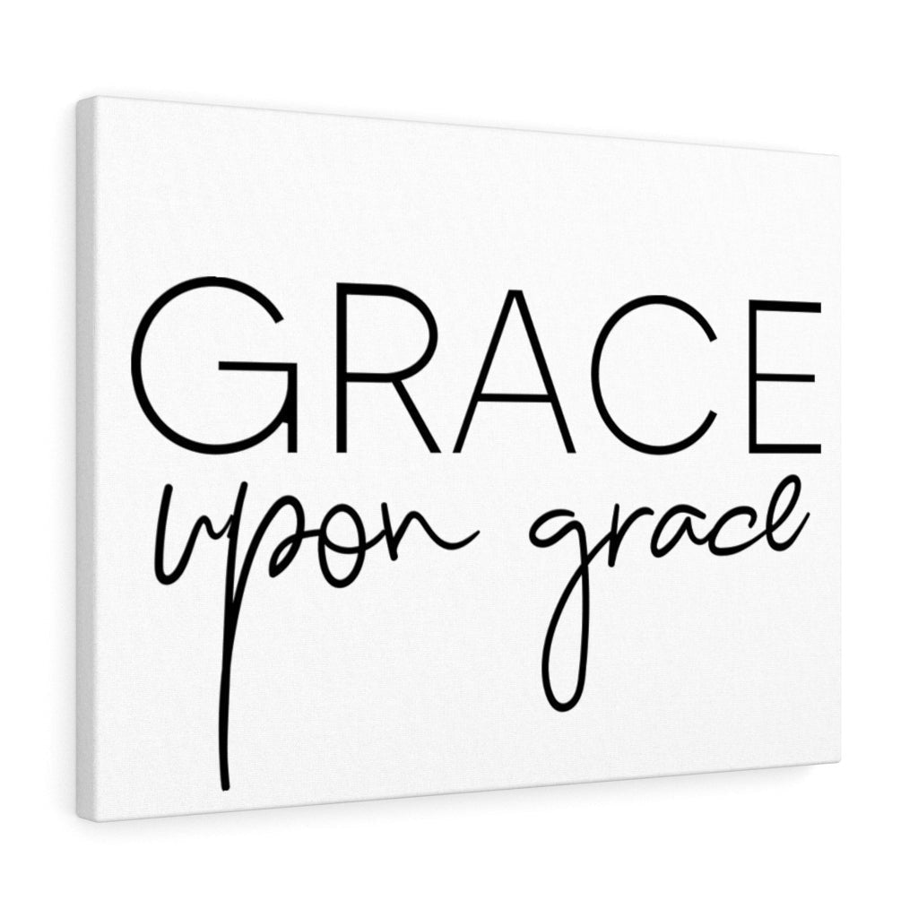 Scripture Canvas Grace Upon Grace Christian Wall Art Meaningful Home Decor Gifts Unique Housewarming Gift Ideas Framed Prints, Canvas