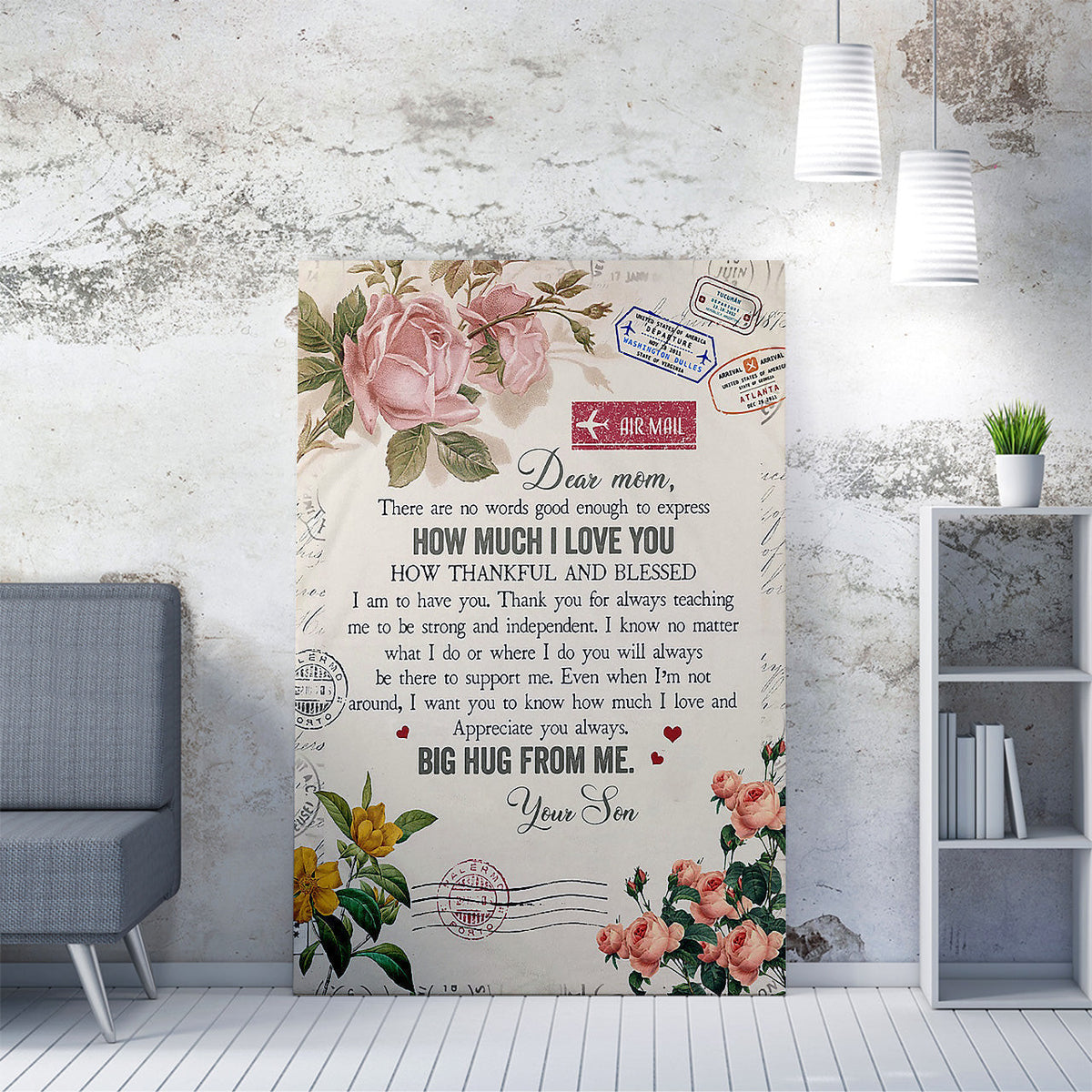 Custom Wall Art Letter Gift For Mom From Son, There Are No Words Good Enough Wall Art For Mom Framed Prints, Canvas