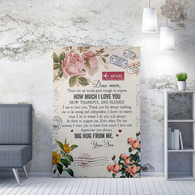 Custom Wall Art Letter Gift For Mom From Son, There Are No Words Good Enough Wall Art For Mom Framed Prints, Canvas