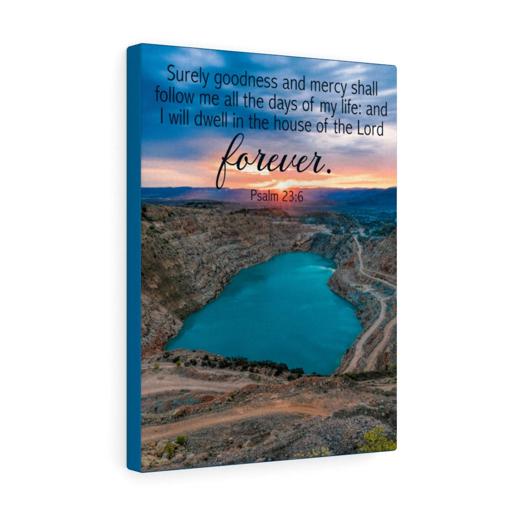 Scripture Canvas Forever Psalm 23:6Christian Wall Art Bible Verse Meaningful Home Decor Gifts Unique Housewarming Gift Ideas Framed Prints, Canvas
