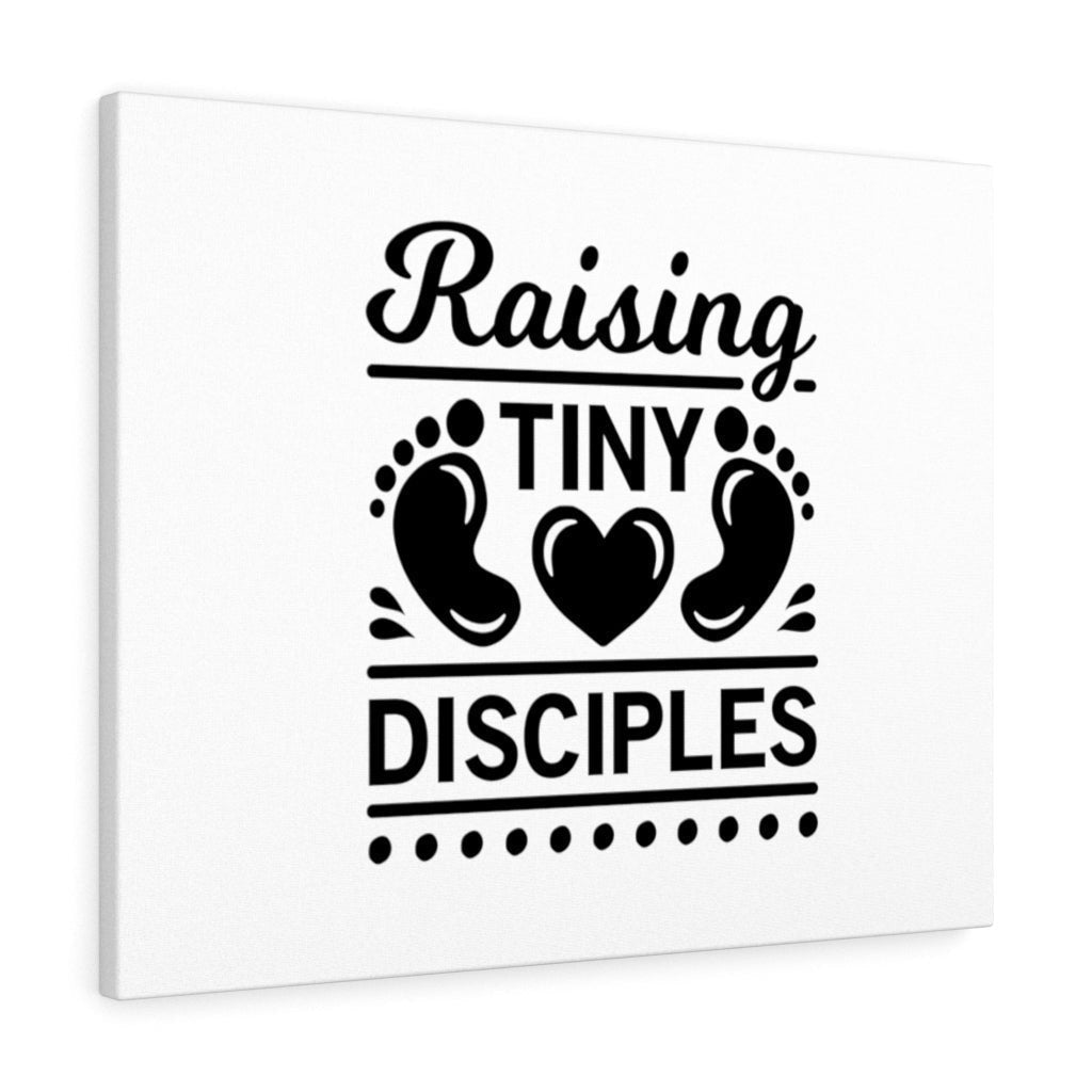 Scripture Canvas Raising Tiny Disciples Christian Wall Art Bible Verse Meaningful Home Decor Gifts Unique Housewarming Gift Ideas Framed Prints, Canvas