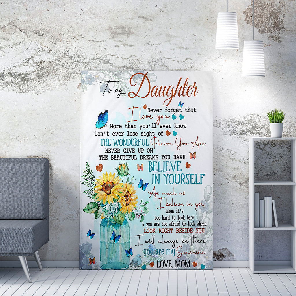 Custom Wall Art Gift For Daughter, Never Give Up On The Beautiful Dreams You Have Wall Art For Daughter Framed Prints, Canvas