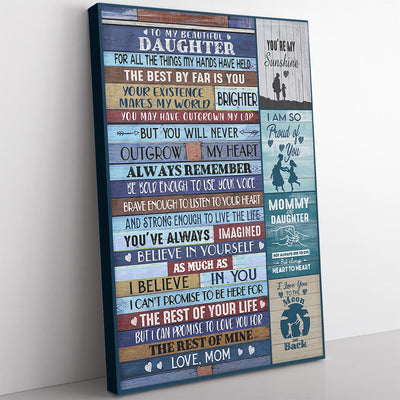 Birthday Wall Art Gift For Daughter, The Things My Hands Have Held My Best Daughter Wall Art Framed Prints, Canvas