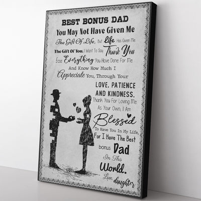 Personalized Canvas Painting, Canvas Hanging Wall Art Gift For Step Dad, Thank You For Everything You've Done Wall Art For Step Fathers Day Framed Prints, Canvas