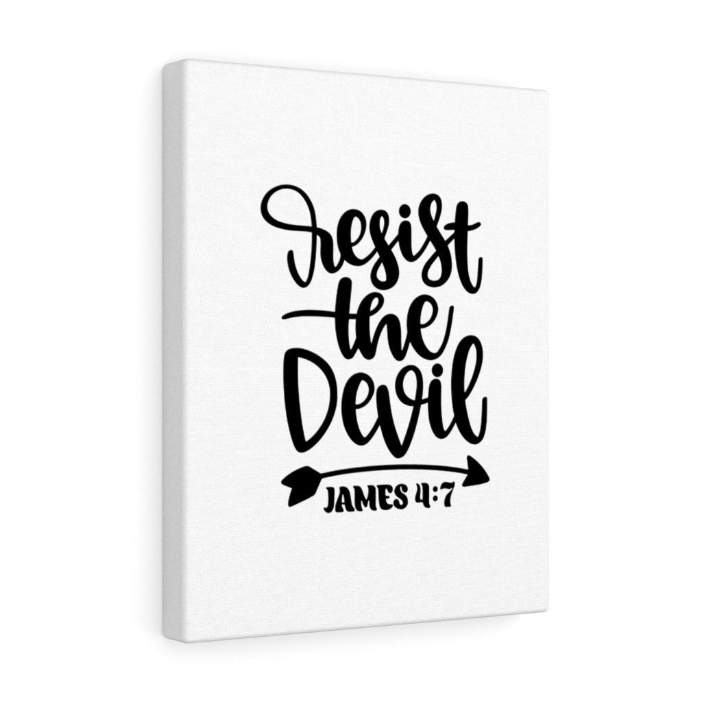 Scripture Canvas Resist James 4:7 Christian Wall Art Bible Verse Meaningful Home Decor Gifts Unique Housewarming Gift Ideas Framed Prints, Canvas