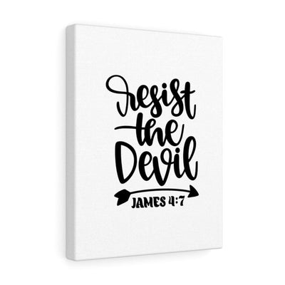 Scripture Canvas Resist James 4:7 Christian Wall Art Bible Verse Meaningful Home Decor Gifts Unique Housewarming Gift Ideas Framed Prints, Canvas
