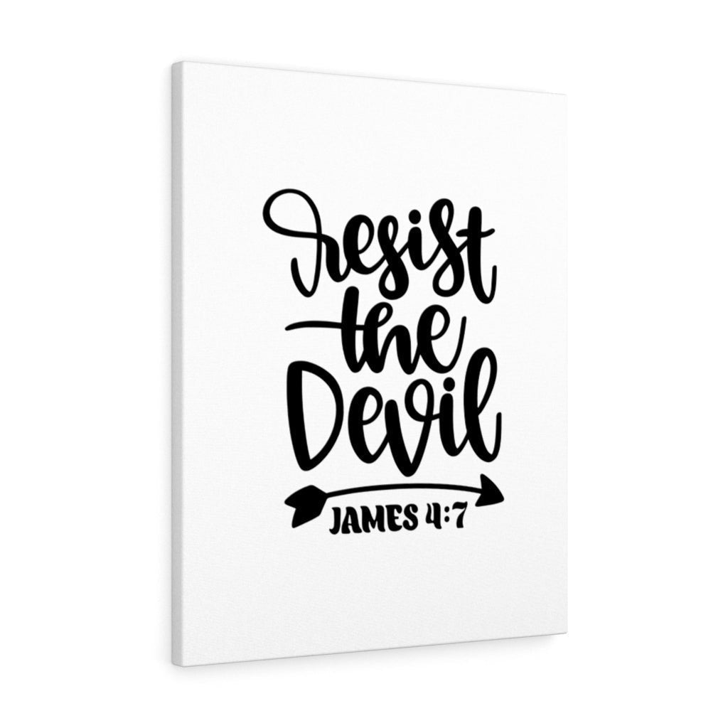 Scripture Canvas Resist James 4:7 Christian Wall Art Bible Verse Meaningful Home Decor Gifts Unique Housewarming Gift Ideas Framed Prints, Canvas