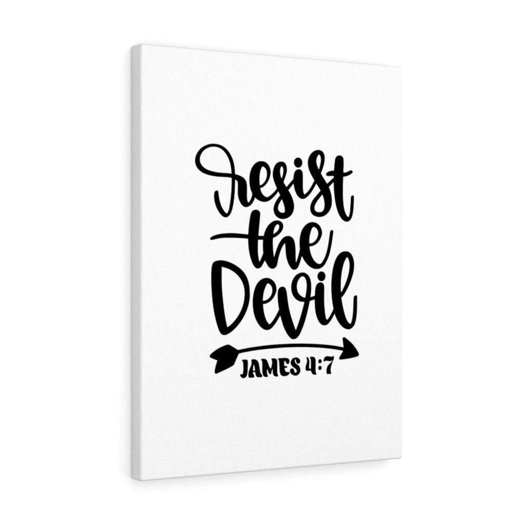 Scripture Canvas Resist James 4:7 Christian Wall Art Bible Verse Meaningful Home Decor Gifts Unique Housewarming Gift Ideas Framed Prints, Canvas