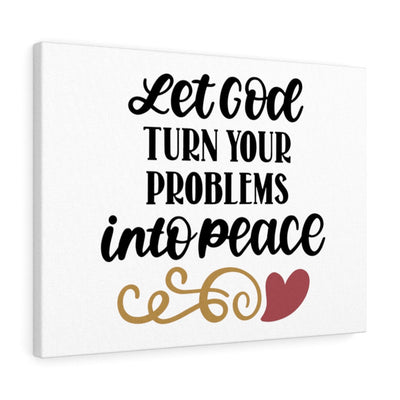Scripture Canvas Problems Into Peace Christian Wall Art Bible Verse Meaningful Home Decor Gifts Unique Housewarming Gift Ideas Framed Prints, Canvas