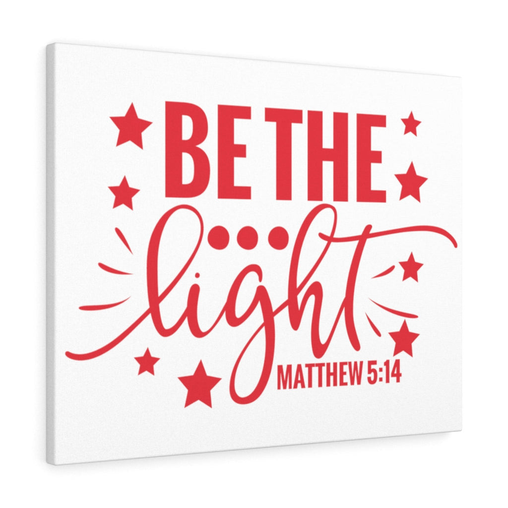 Scripture Canvas The Light Matthew 5:14 Christian Wall Art Bible Verse Meaningful Home Decor Gifts Unique Housewarming Gift Ideas Framed Prints, Canvas