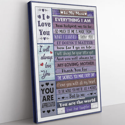 Custom Wall Art Gift For Mom, So Much Of Me Is Made From Mom Wall Art Framed Prints, Canvas