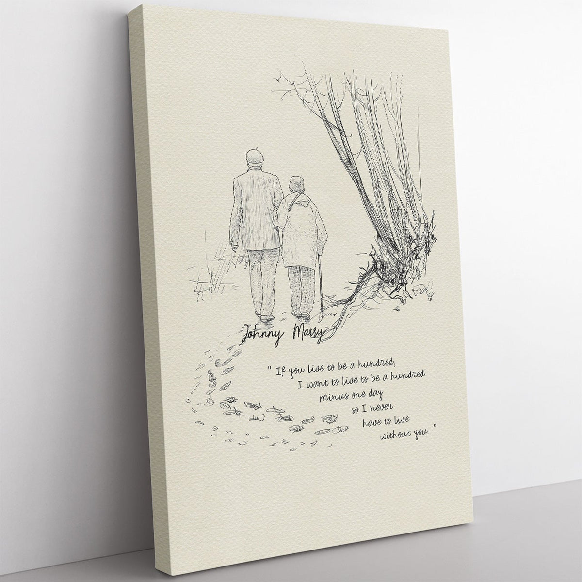 Love Quote Wall Art For Old Couple, I Never Have To Live Without You Wall Art For Wife Framed Prints, Canvas