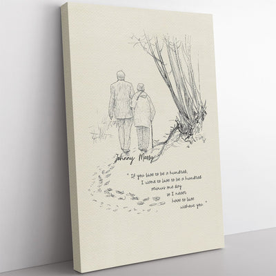 Love Quote Wall Art For Old Couple, I Never Have To Live Without You Wall Art For Wife Framed Prints, Canvas