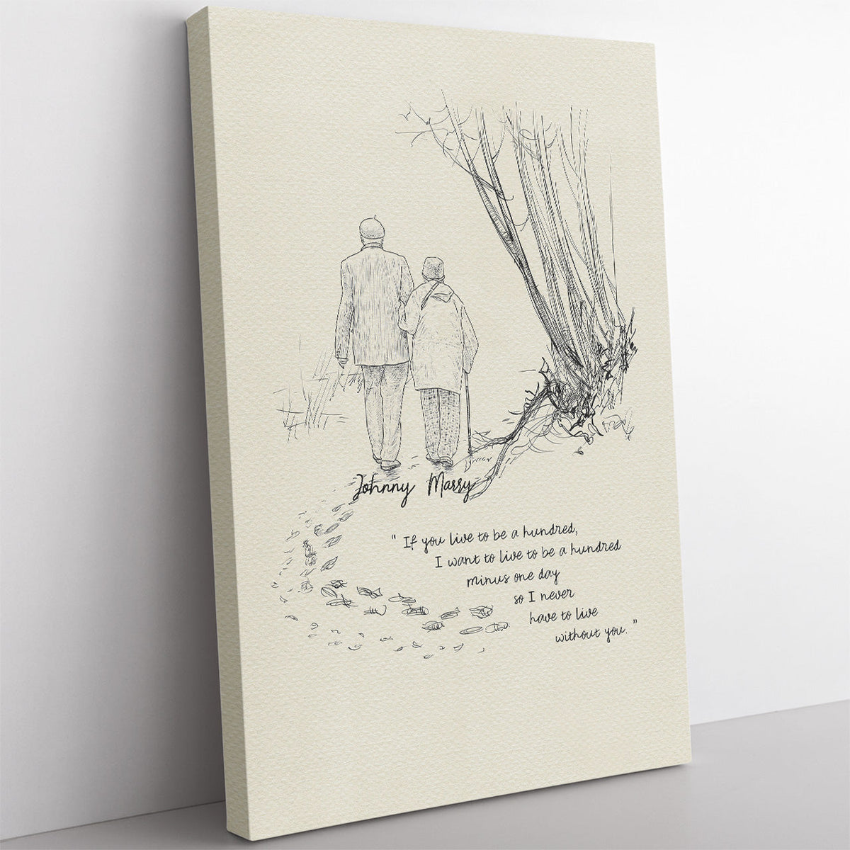 Love Quote Wall Art For Old Couple, I Never Have To Live Without You Wall Art For Wife Framed Prints, Canvas