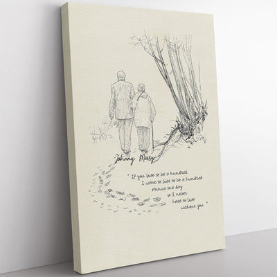 Love Quote Wall Art For Old Couple, I Never Have To Live Without You Wall Art For Wife Framed Prints, Canvas