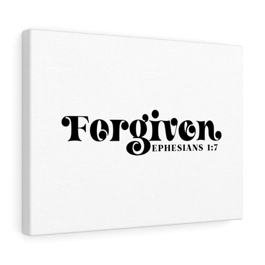 Scripture Canvas Forgiven Ephesians 1:7 Christian Wall Art Bible Verse Meaningful Home Decor Gifts Unique Housewarming Gift Ideas Framed Prints, Canvas