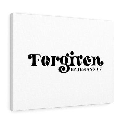 Scripture Canvas Forgiven Ephesians 1:7 Christian Wall Art Bible Verse Meaningful Home Decor Gifts Unique Housewarming Gift Ideas Framed Prints, Canvas