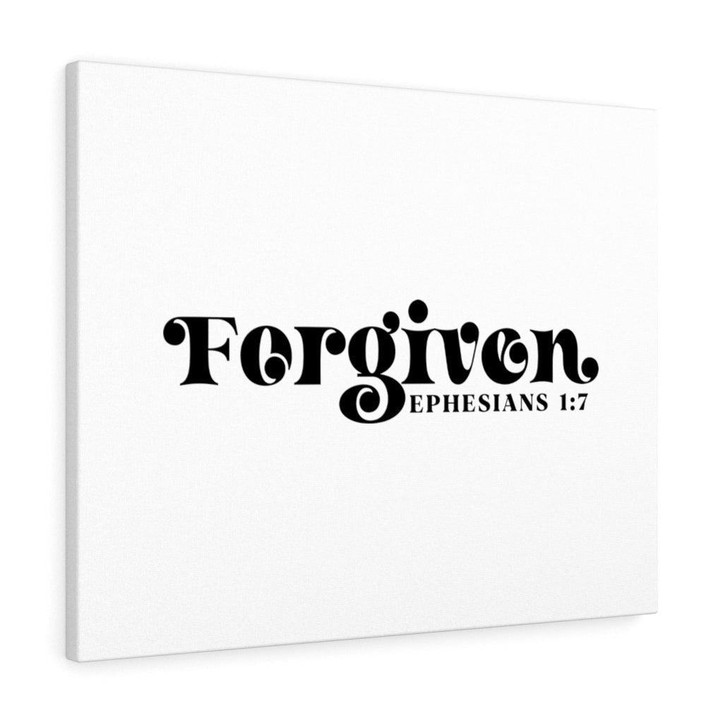 Scripture Canvas Forgiven Ephesians 1:7 Christian Wall Art Bible Verse Meaningful Home Decor Gifts Unique Housewarming Gift Ideas Framed Prints, Canvas