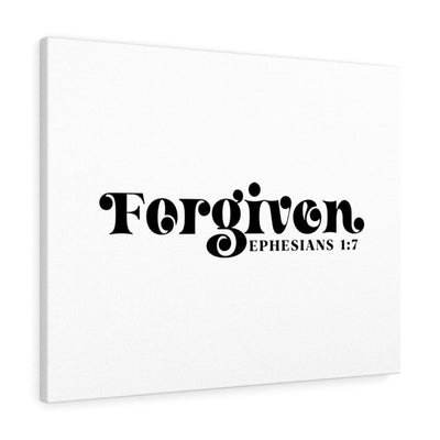 Scripture Canvas Forgiven Ephesians 1:7 Christian Wall Art Bible Verse Meaningful Home Decor Gifts Unique Housewarming Gift Ideas Framed Prints, Canvas