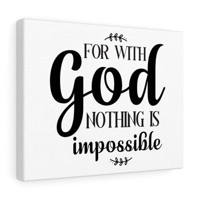 Scripture Canvas For With God Nothing Is Impossible Christian Wall Art Meaningful Home Decor Gifts Unique Housewarming Gift Ideas Framed Prints, Canvas