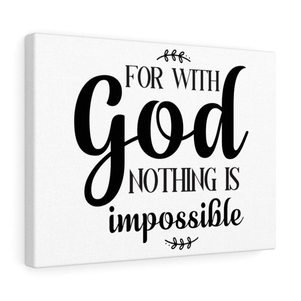 Scripture Canvas For With God Nothing Is Impossible Christian Wall Art Meaningful Home Decor Gifts Unique Housewarming Gift Ideas Framed Prints, Canvas