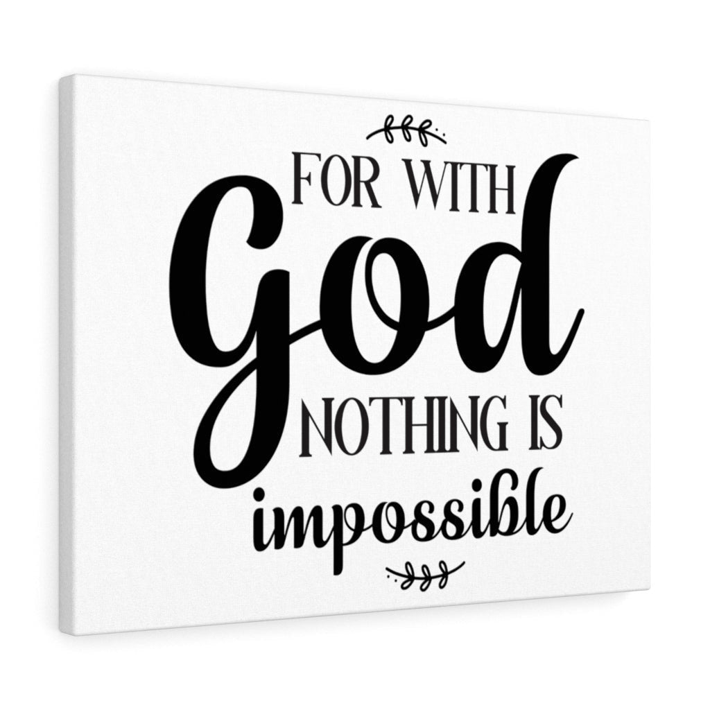 Scripture Canvas For With God Nothing Is Impossible Christian Wall Art Meaningful Home Decor Gifts Unique Housewarming Gift Ideas Framed Prints, Canvas