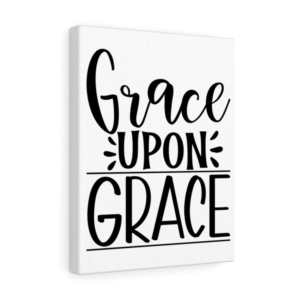 Scripture Canvas Grace Upon Grace Christian Wall Art Meaningful Home Decor Gifts Unique Housewarming Gift Ideas Framed Prints, Canvas