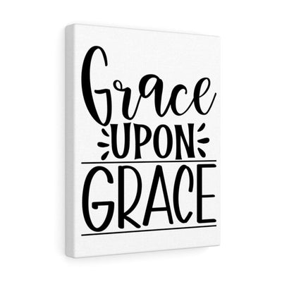 Scripture Canvas Grace Upon Grace Christian Wall Art Meaningful Home Decor Gifts Unique Housewarming Gift Ideas Framed Prints, Canvas