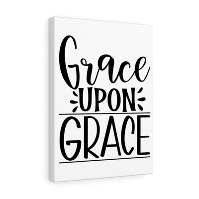 Scripture Canvas Grace Upon Grace Christian Wall Art Meaningful Home Decor Gifts Unique Housewarming Gift Ideas Framed Prints, Canvas