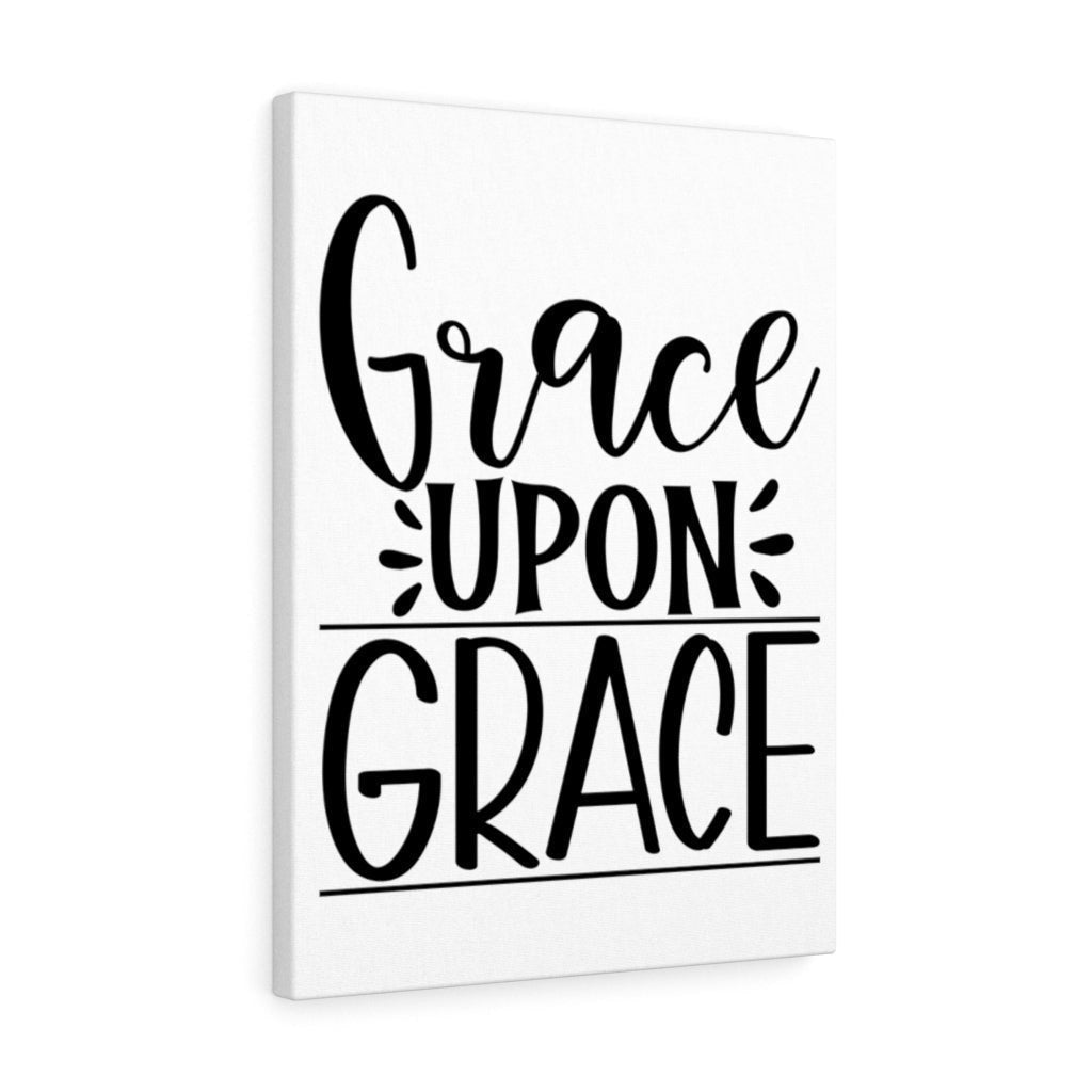 Scripture Canvas Grace Upon Grace Christian Wall Art Meaningful Home Decor Gifts Unique Housewarming Gift Ideas Framed Prints, Canvas