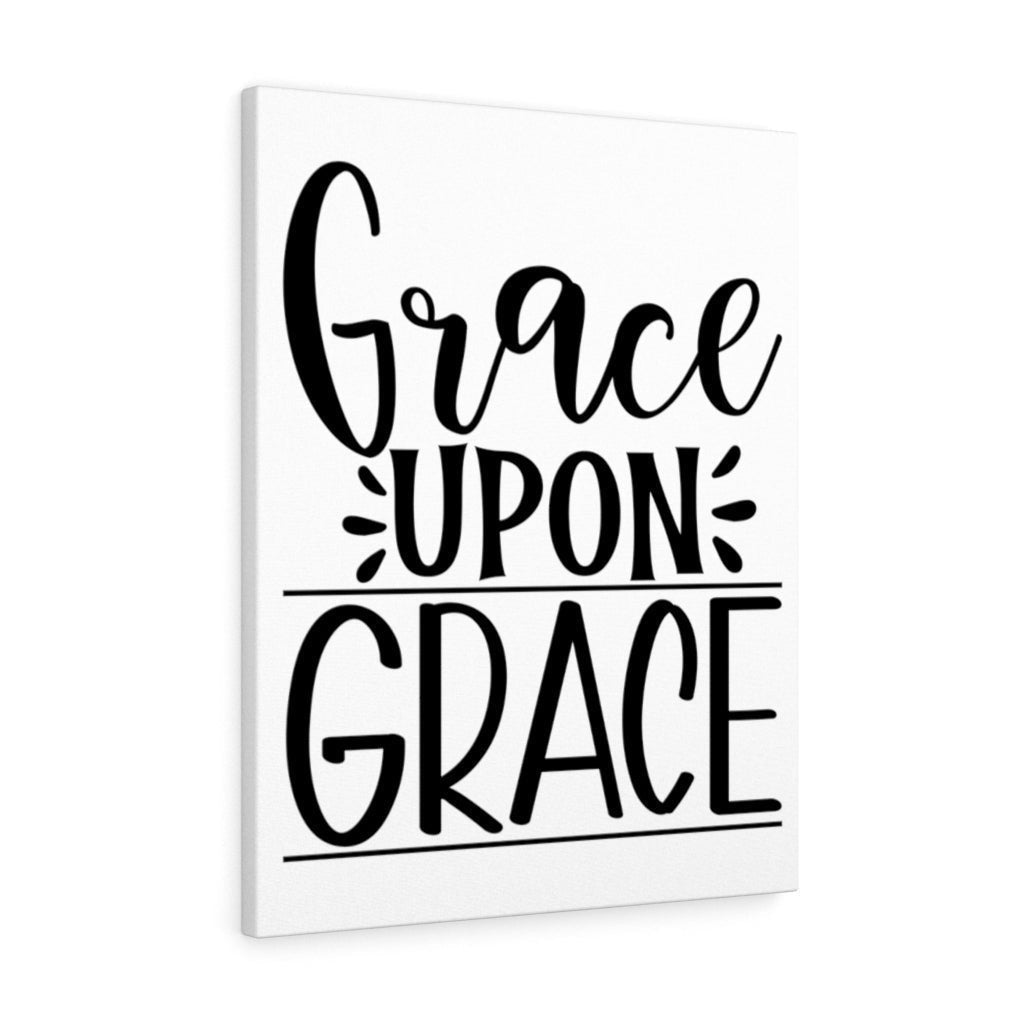 Scripture Canvas Grace Upon Grace Christian Wall Art Meaningful Home Decor Gifts Unique Housewarming Gift Ideas Framed Prints, Canvas
