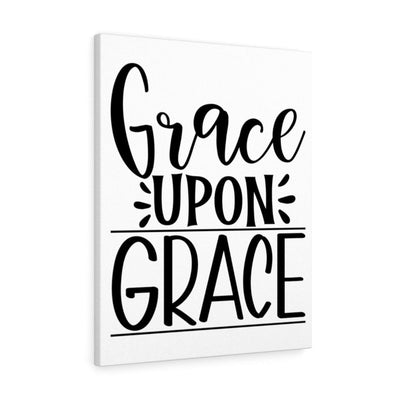 Scripture Canvas Grace Upon Grace Christian Wall Art Meaningful Home Decor Gifts Unique Housewarming Gift Ideas Framed Prints, Canvas