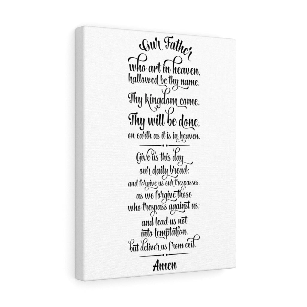 Scripture Canvas Our Father Christian Wall Art Meaningful Home Decor Gifts Unique Housewarming Gift Ideas Framed Prints, Canvas