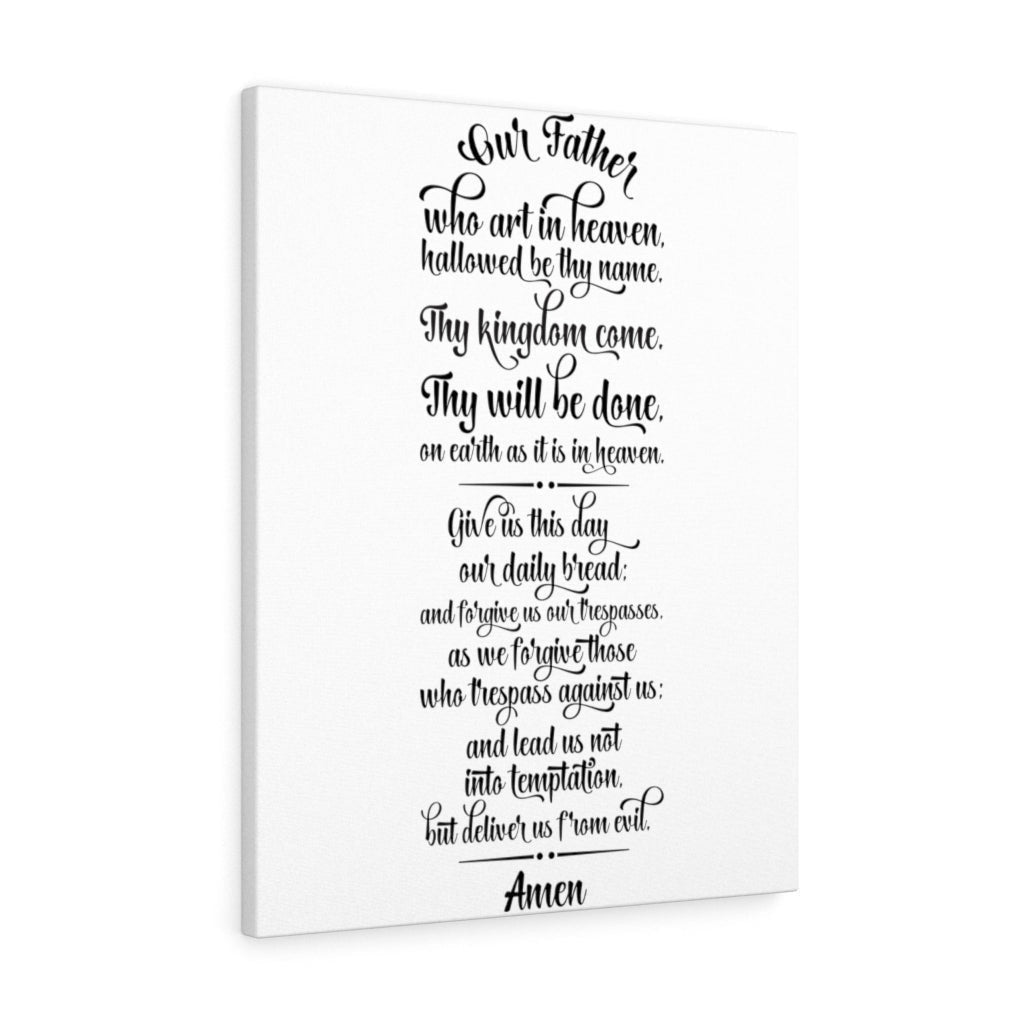 Scripture Canvas Our Father Christian Wall Art Meaningful Home Decor Gifts Unique Housewarming Gift Ideas Framed Prints, Canvas