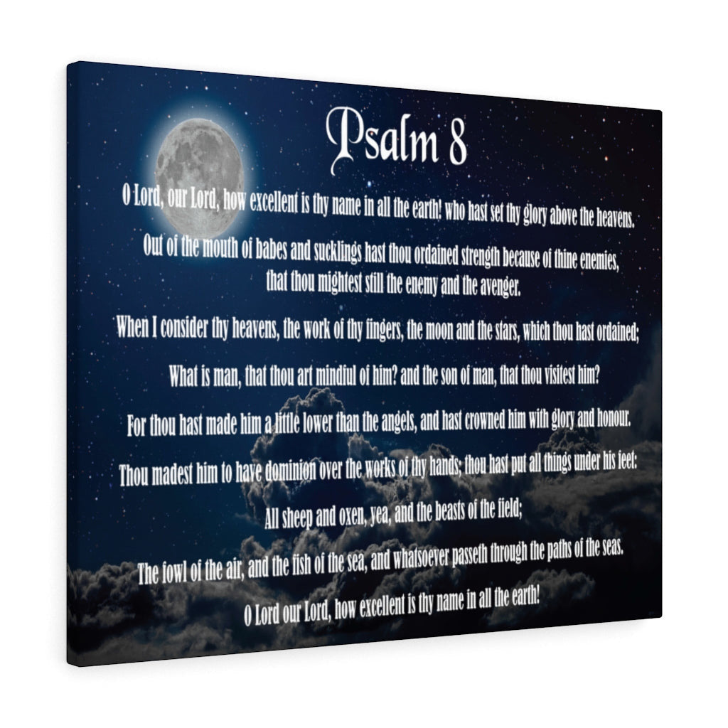 Scripture Canvas Surrounded By Your Glory Psalm 8 Christian Wall Art Bible Verse Meaningful Home Decor Gifts Unique Housewarming Gift Ideas Framed Prints, Canvas
