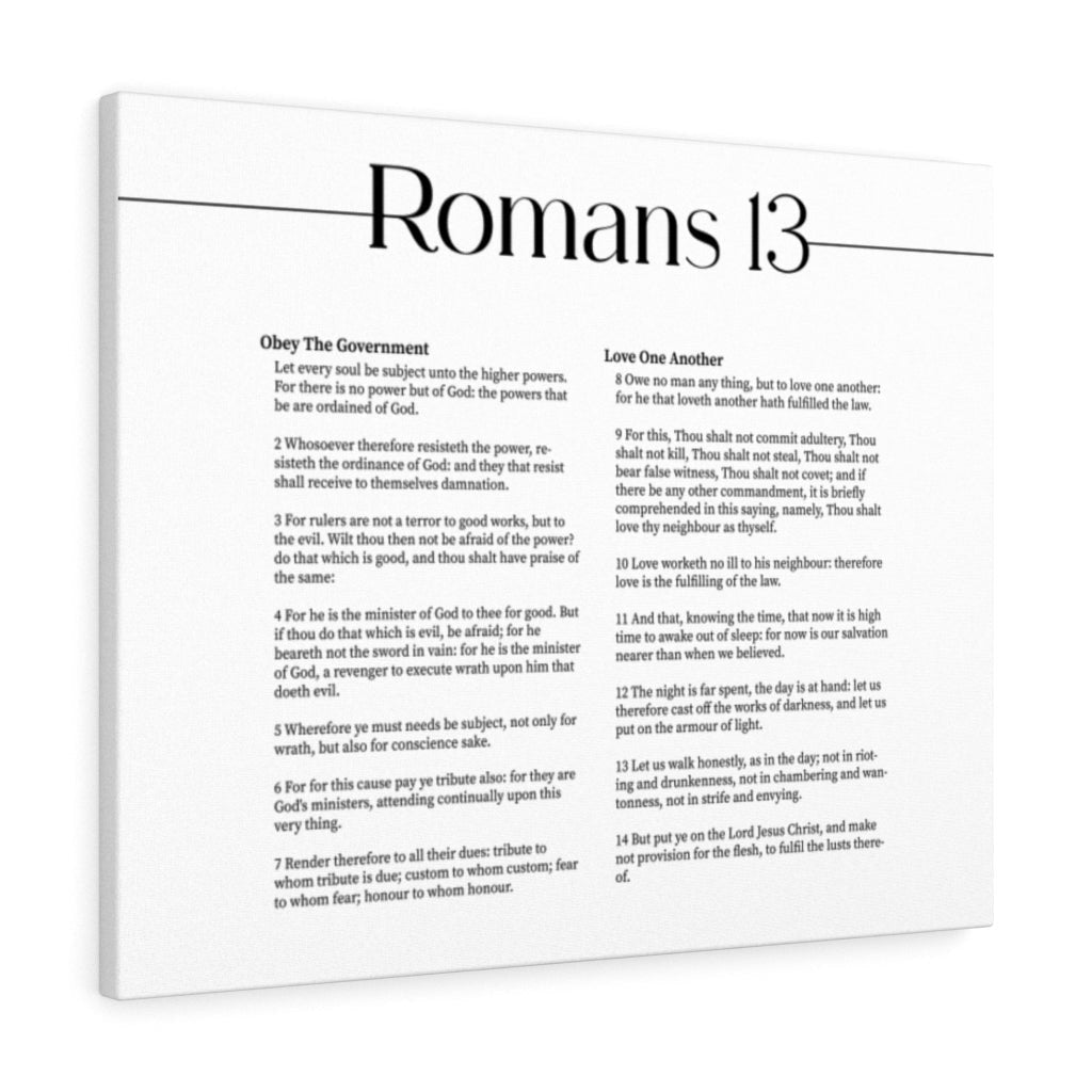 Scripture Canvas Romans 13 Christian Wall Art Meaningful Home Decor Gifts Unique Housewarming Gift Ideas Framed Prints, Canvas