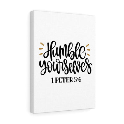 Scripture Canvas Humble 1 Peter 5:6 Christian Wall Art Bible Verse Meaningful Home Decor Gifts Unique Housewarming Gift Ideas Framed Prints, Canvas