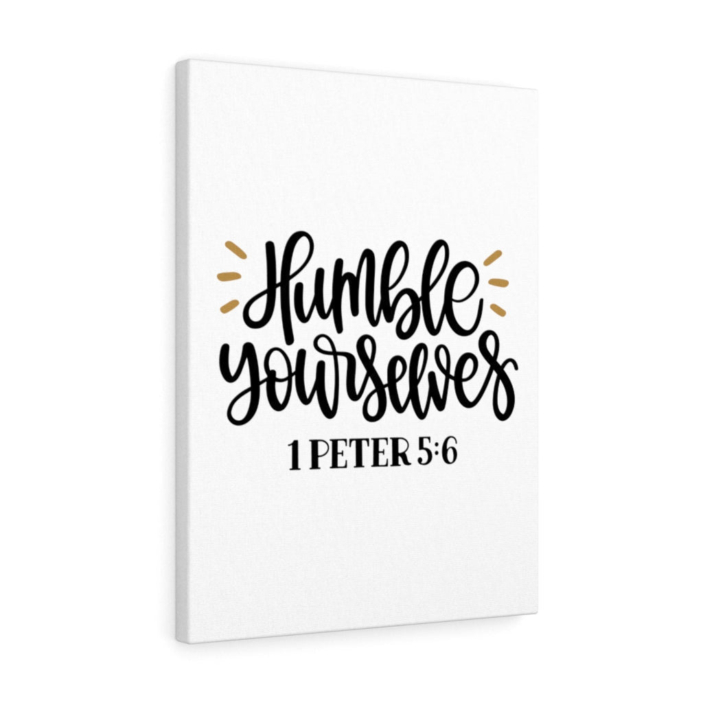 Scripture Canvas Humble 1 Peter 5:6 Christian Wall Art Bible Verse Meaningful Home Decor Gifts Unique Housewarming Gift Ideas Framed Prints, Canvas