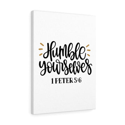 Scripture Canvas Humble 1 Peter 5:6 Christian Wall Art Bible Verse Meaningful Home Decor Gifts Unique Housewarming Gift Ideas Framed Prints, Canvas