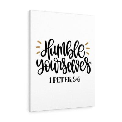 Scripture Canvas Humble 1 Peter 5:6 Christian Wall Art Bible Verse Meaningful Home Decor Gifts Unique Housewarming Gift Ideas Framed Prints, Canvas