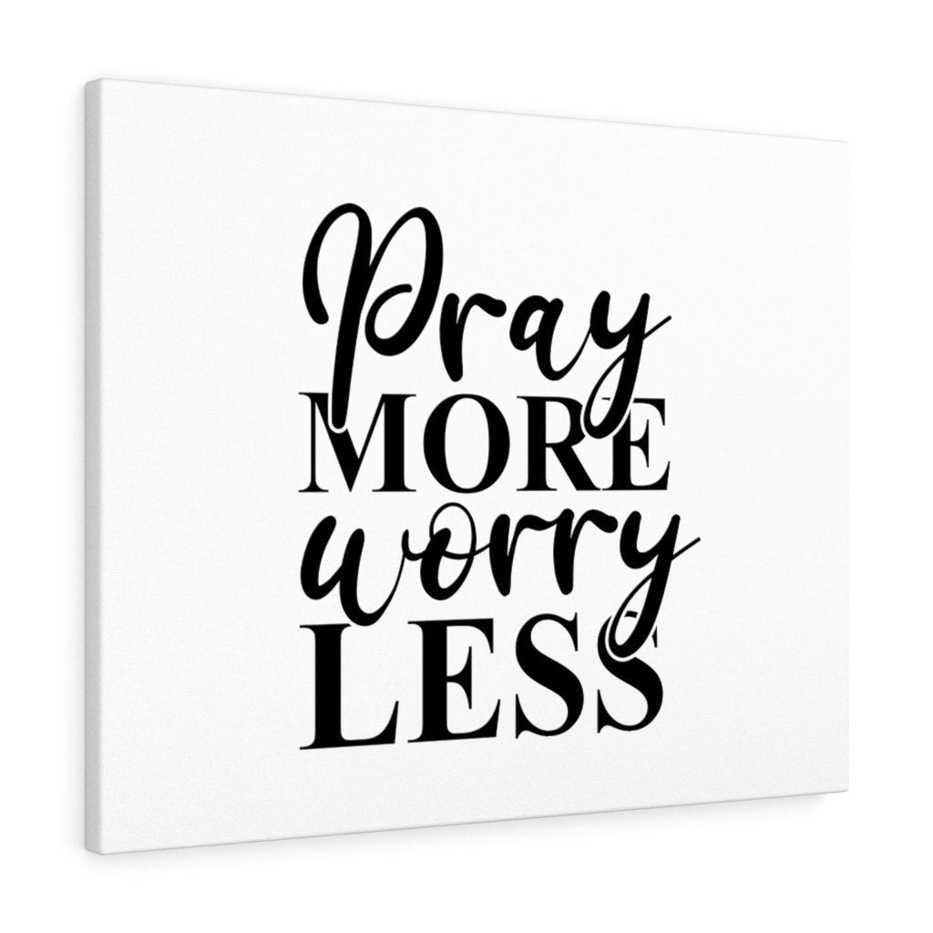 Scripture Canvas Pray More Worry Less Christian Wall Art Bible Verse Meaningful Home Decor Gifts Unique Housewarming Gift Ideas Framed Prints, Canvas