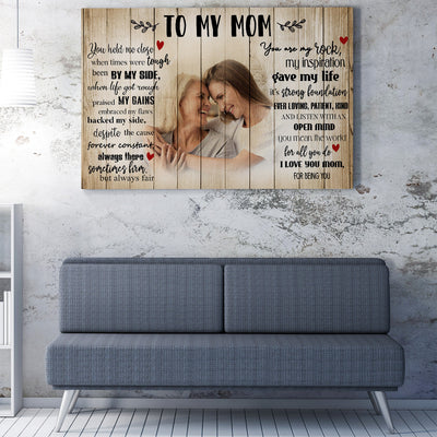 Personalized Mothers Day Custom Photo Gift For Mom, You Held Me Close Poem Daughter Mother Quote Wall Art Framed Prints, Canvas