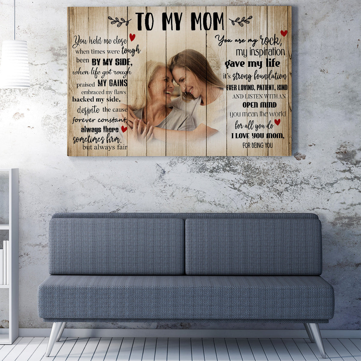 Personalized Mothers Day Custom Photo Gift For Mom, You Held Me Close Poem Daughter Mother Quote Wall Art Framed Prints, Canvas