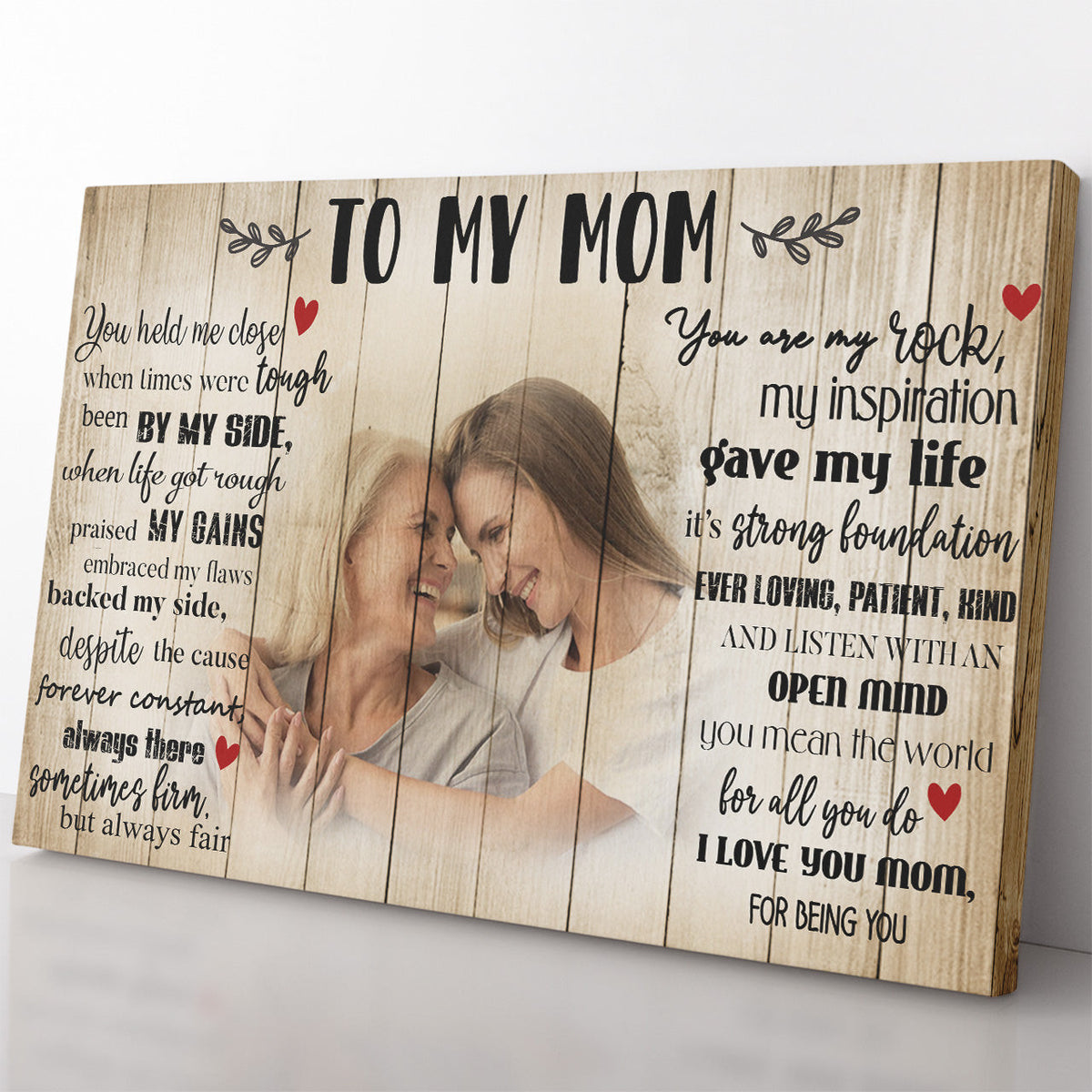 Personalized Mothers Day Custom Photo Gift For Mom, You Held Me Close Poem Daughter Mother Quote Wall Art Framed Prints, Canvas