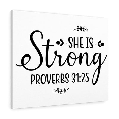 Scripture Canvas Strong Proverbs 31:25 Christian Wall Art Bible Verse Meaningful Home Decor Gifts Unique Housewarming Gift Ideas Framed Prints, Canvas
