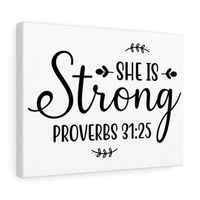 Scripture Canvas Strong Proverbs 31:25 Christian Wall Art Bible Verse Meaningful Home Decor Gifts Unique Housewarming Gift Ideas Framed Prints, Canvas