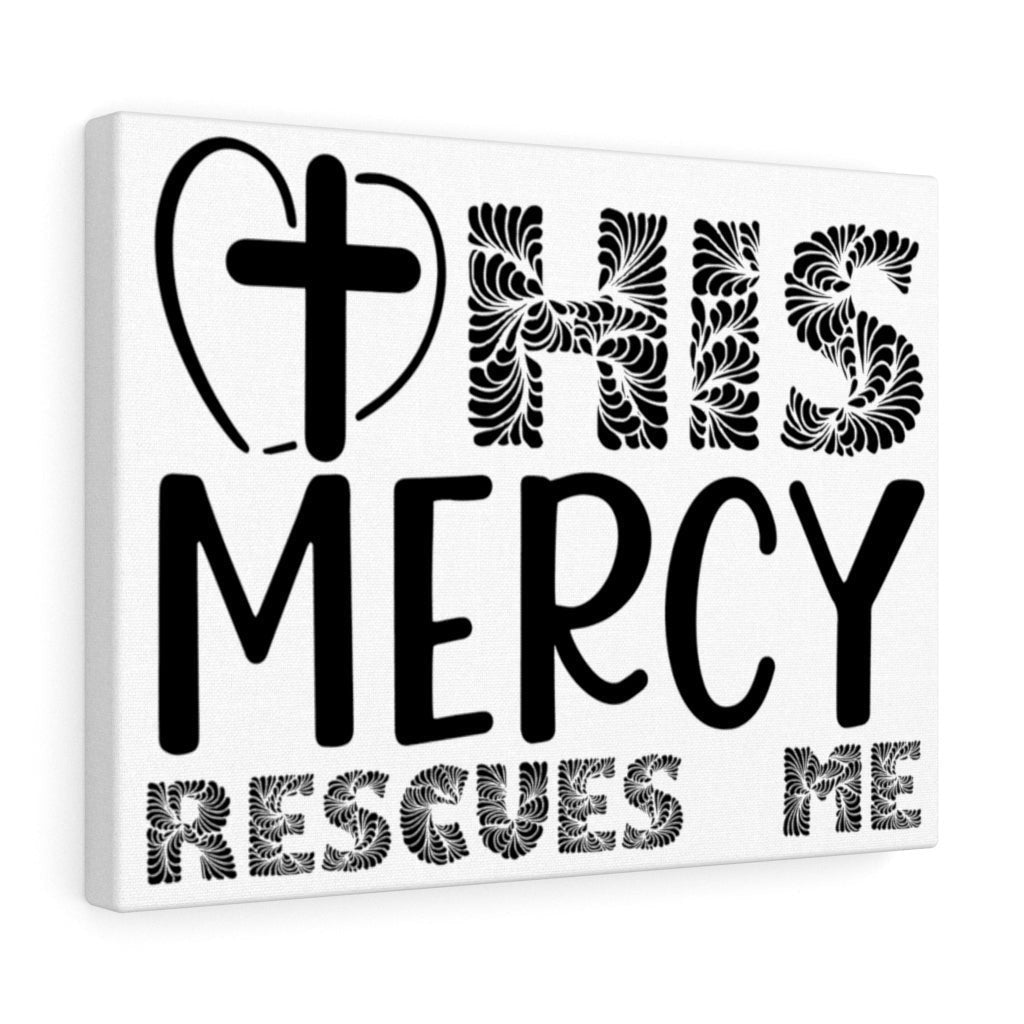 Scripture Canvas Mercy Rescues Me Christian Wall Art Meaningful Home Decor Gifts Unique Housewarming Gift Ideas Framed Prints, Canvas