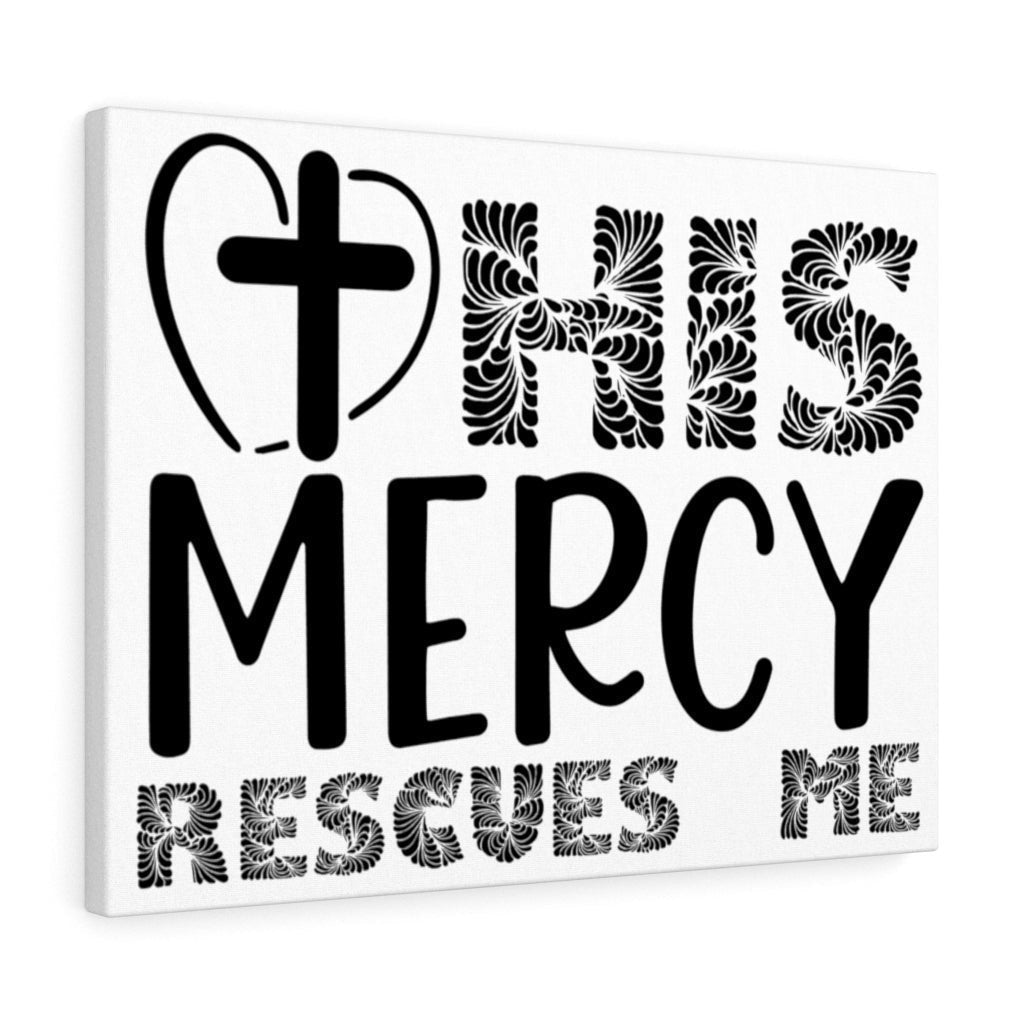 Scripture Canvas Mercy Rescues Me Christian Wall Art Meaningful Home Decor Gifts Unique Housewarming Gift Ideas Framed Prints, Canvas