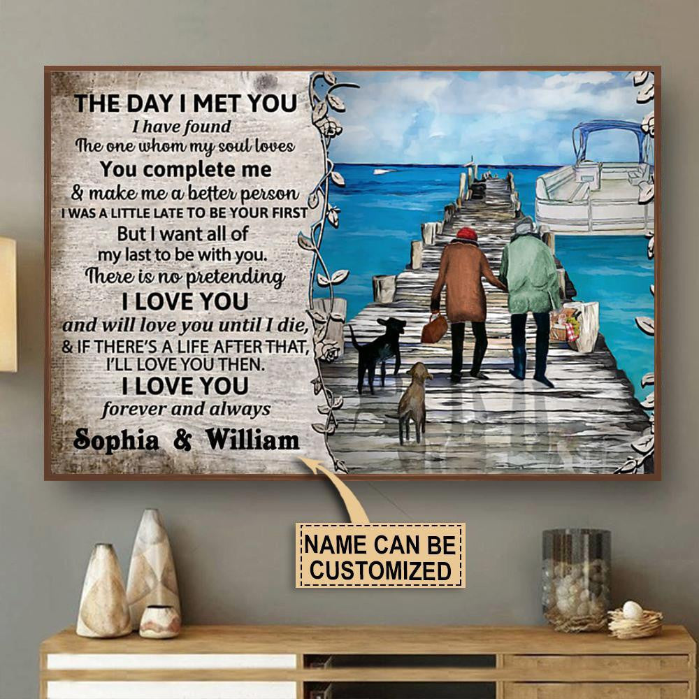 Personalized Pontoon The Day I Met Wall Art Framed Prints, Canvas
